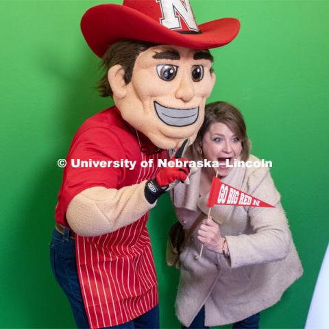 The Umbrella Photo Booth was on site for people to have a comemorative photo taken for Charter Week. Charter Day open house at the Dairy Store on East Campus offered special N150 ice cream flavor Nifty 150 as part of N150's Charter Week celebration. February 15, 2019. Photo by Gregory Nathan / University Communication.